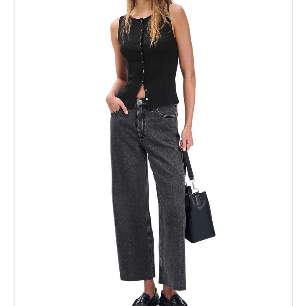 rag & bone Andi featherweight gray crop straight jeans in 23